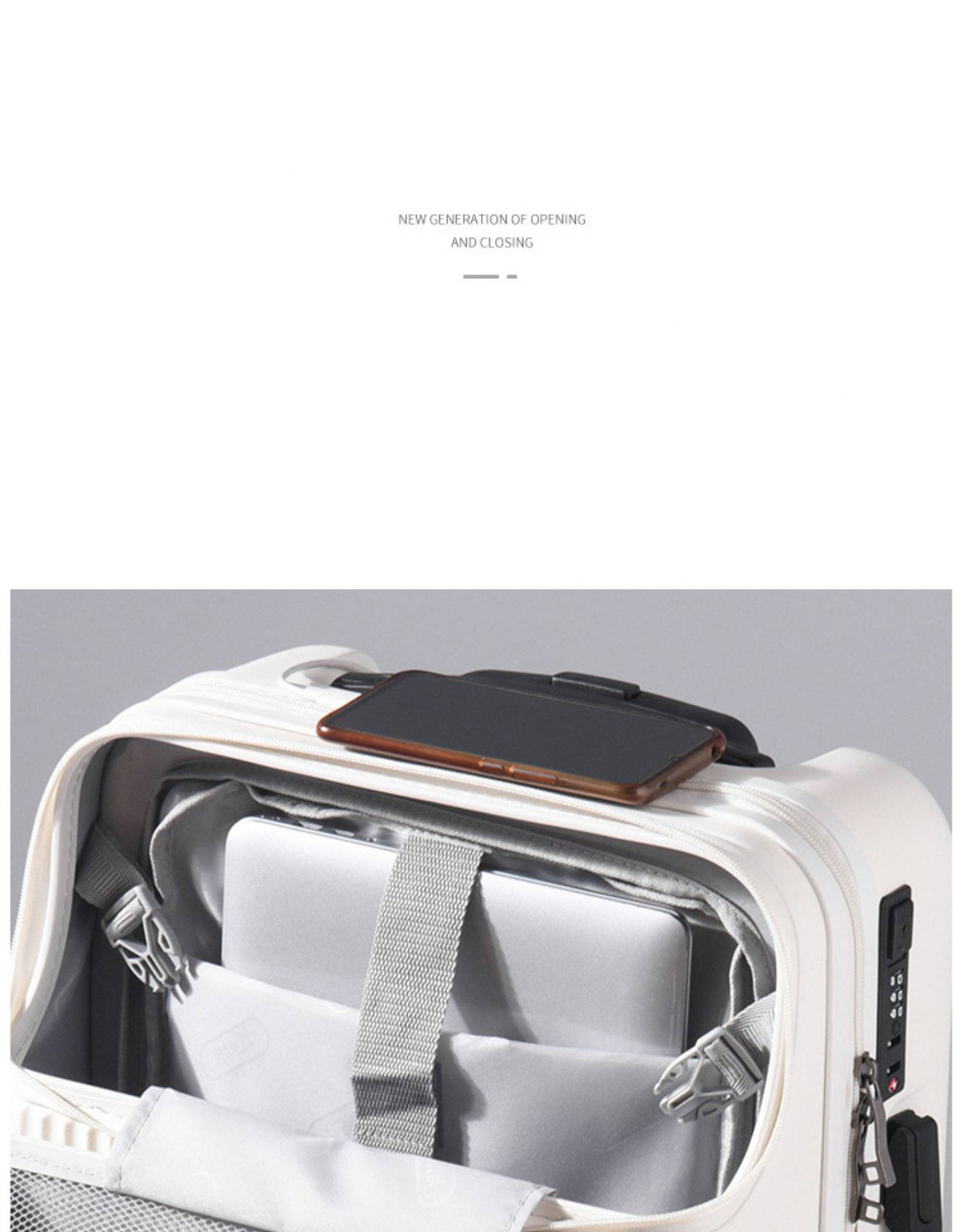 New Design Aluminum Suitcase Travel Bag PC Smart Luggage With Front Pocket travelling suitcases