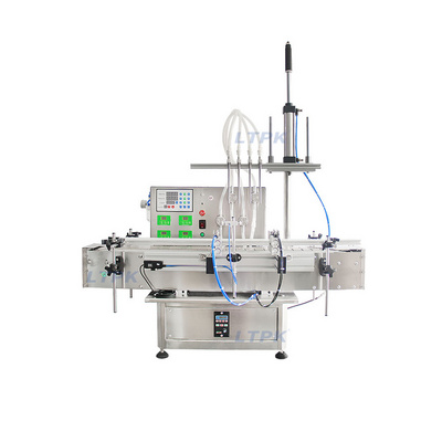 LT-PPF4H Desktop 4 Nozzles Automatic Peristaltic Pump Cosmetic Perfume Essential Oil Filler Liquid Filling Machine With Conveyor