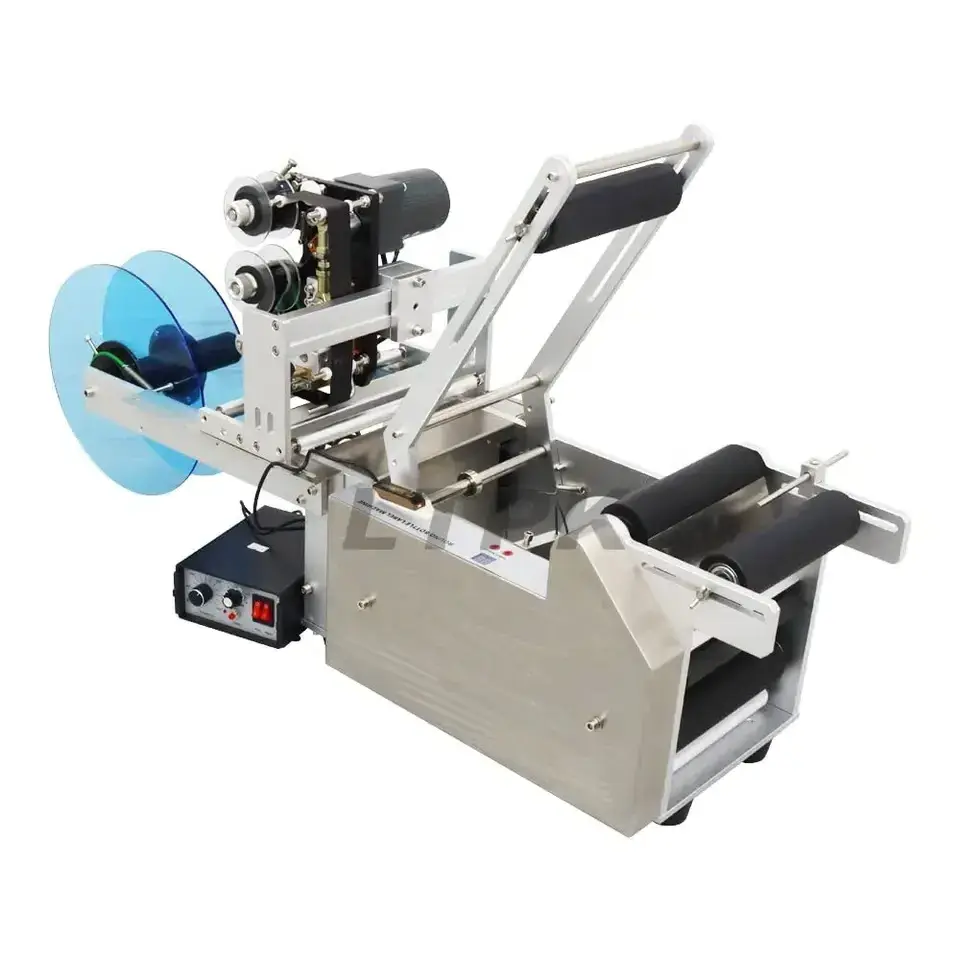 Automatic Labeling Machine Round Bottles Glass Jars Oil Bottles Tin Cans Small Vials Label Applicator Sticker Labeling Machine