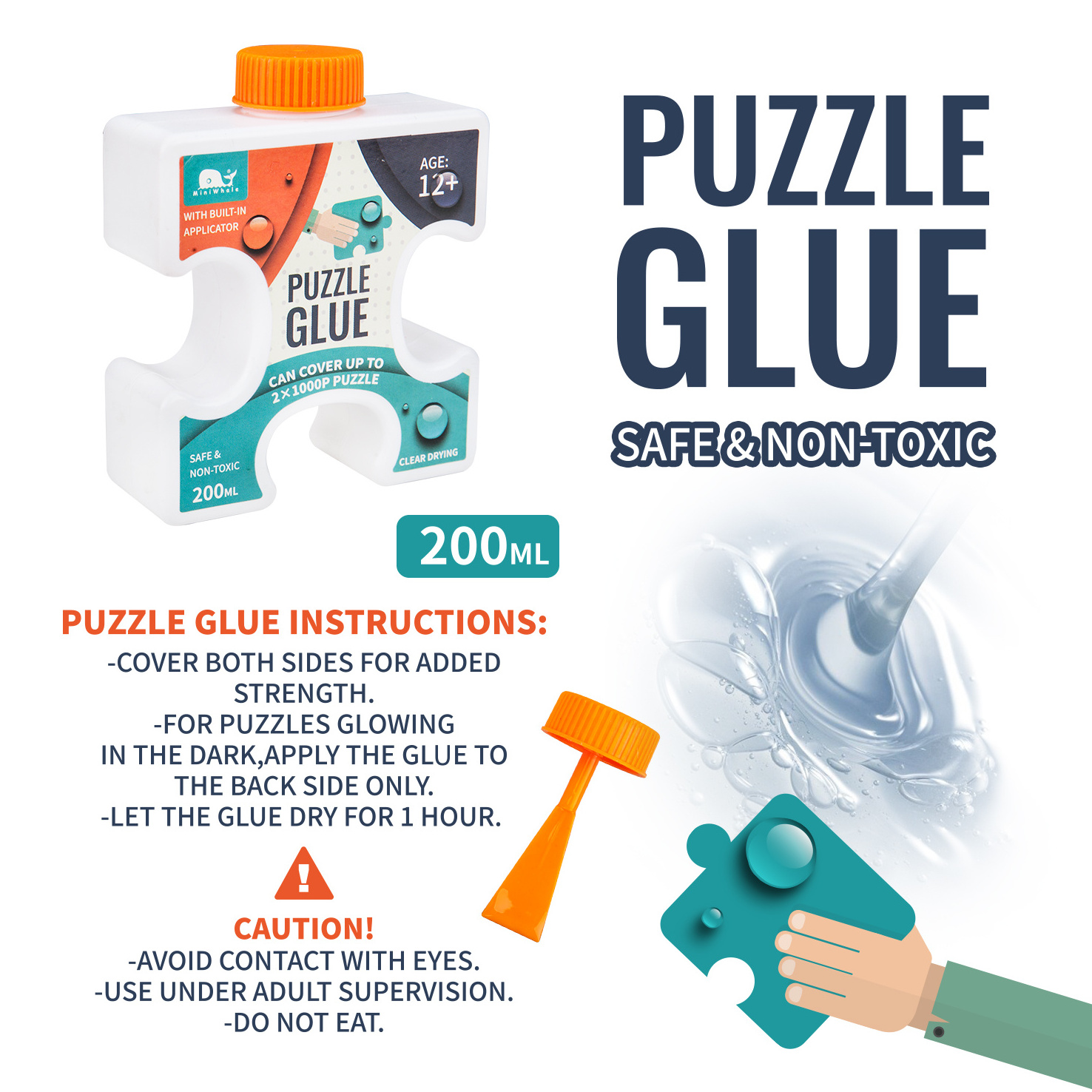 Chinese wholesale 200ml non-toxic accessory conserver jigsaw saver puzzle glue sheet for 500 1000  2000pieces