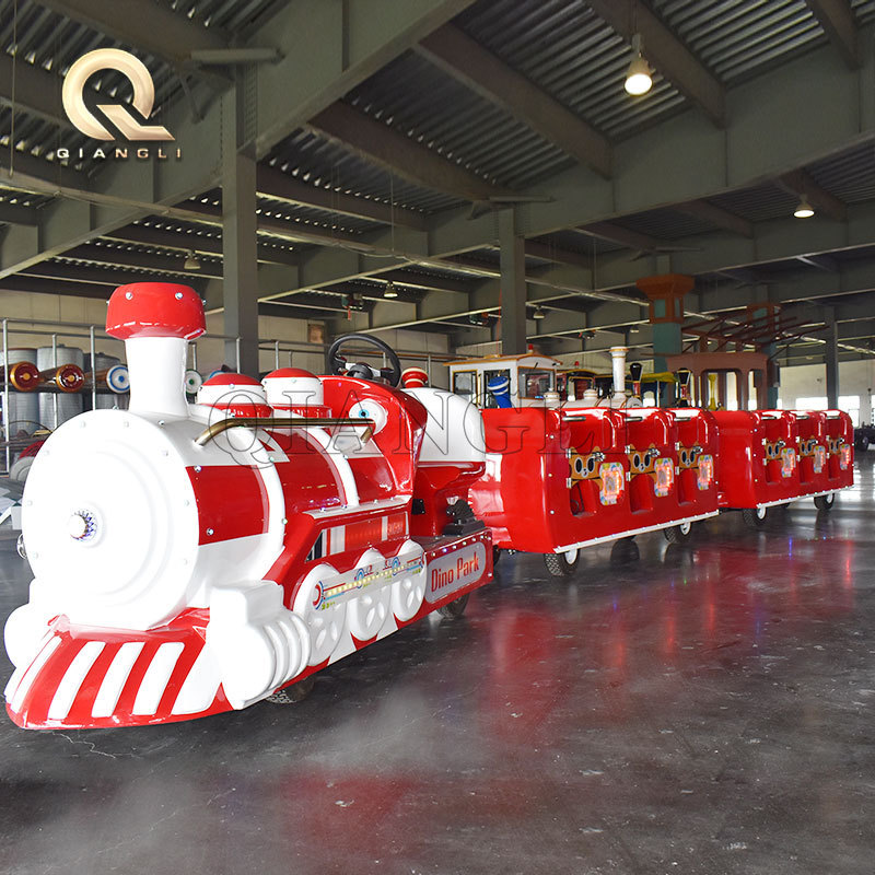 Professional Cheap Kiddie Train Battery Fiberglass Trackless Train