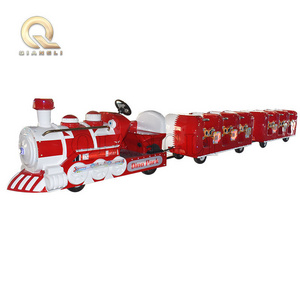 Professional Cheap Kiddie Train Battery Fiberglass Trackless Train