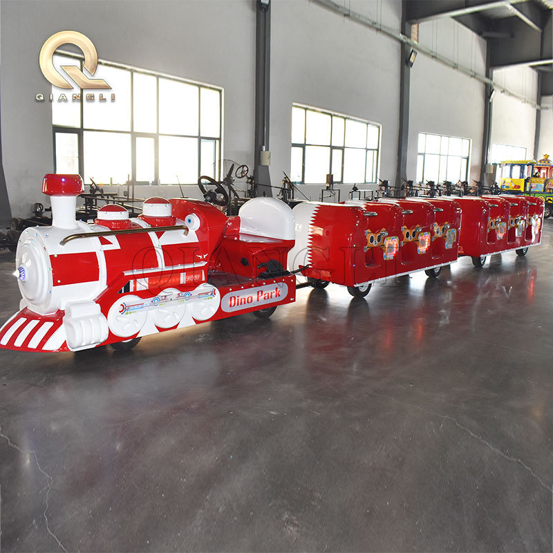 Professional Cheap Kiddie Train Battery Fiberglass Trackless Train