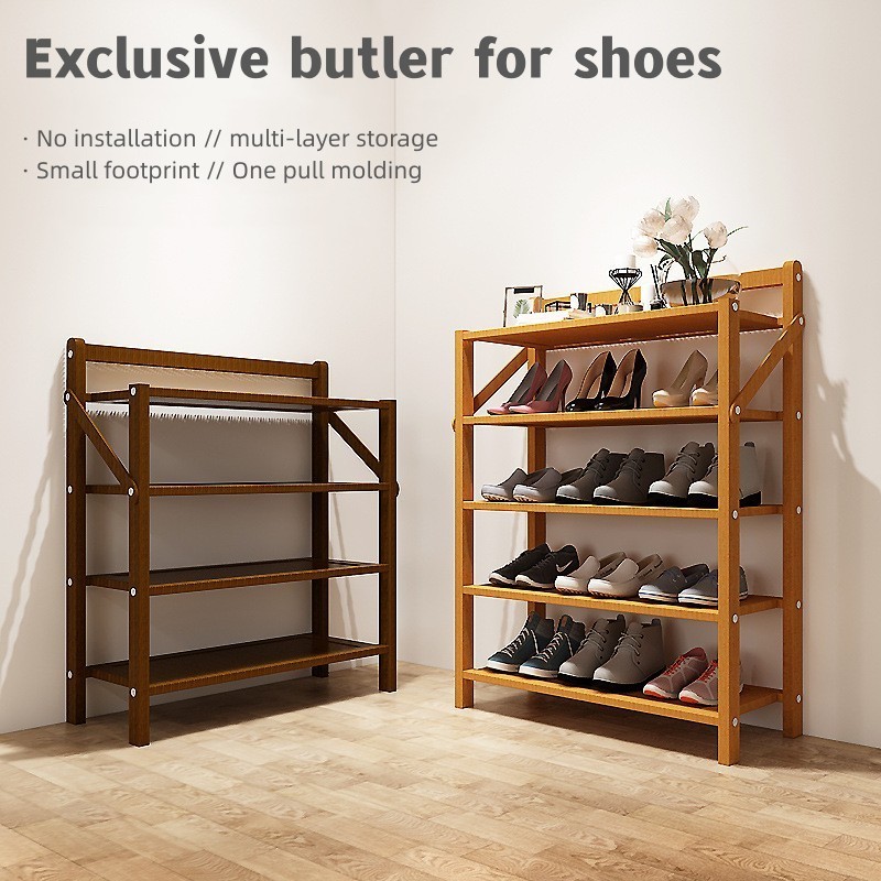 Natural Modern Stable And Durable Rotating Bamboo Wooden Shoe Rack Storage Cabinet Shoe Display Racks & Stands