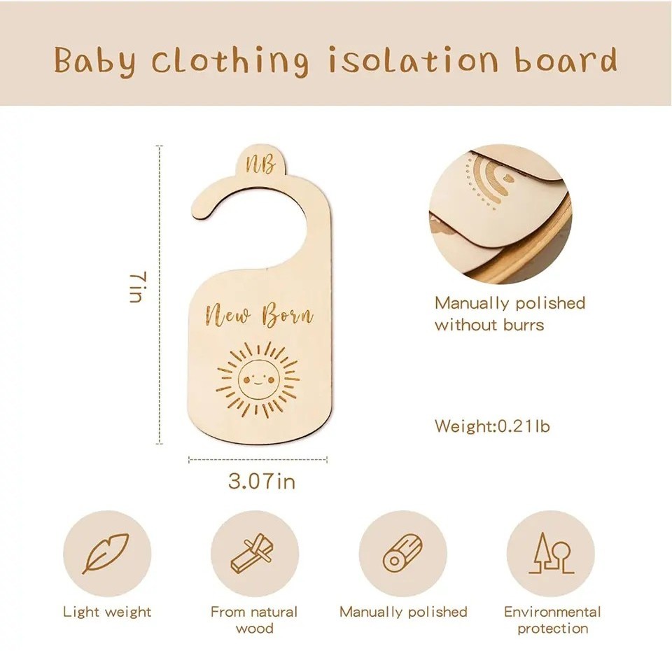 Set Of 7 Baby Nursery Closet Dividers Baby Shower Gifts Wooden Baby Closet Clothes Organizers Dividers Board