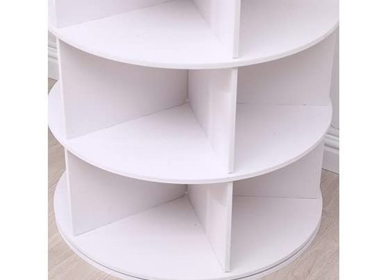 Chainlink Home Furniture Modern Shoe Racks 360 Rotating Shoe Rack Wood Shoe Shelves Storage Display