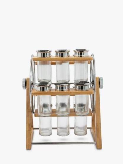 5 Tier 15 Jars Acacia Wood Countertop Stand Holder Shelf Bamboo Wooden Spice Rack Organizer For Kitchen