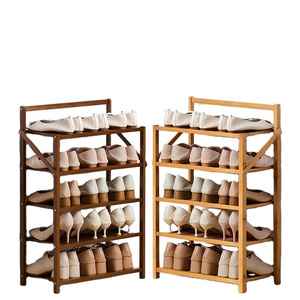 Natural Modern Stable And Durable Rotating Bamboo Wooden Shoe Rack Storage Cabinet Shoe Display Racks & Stands