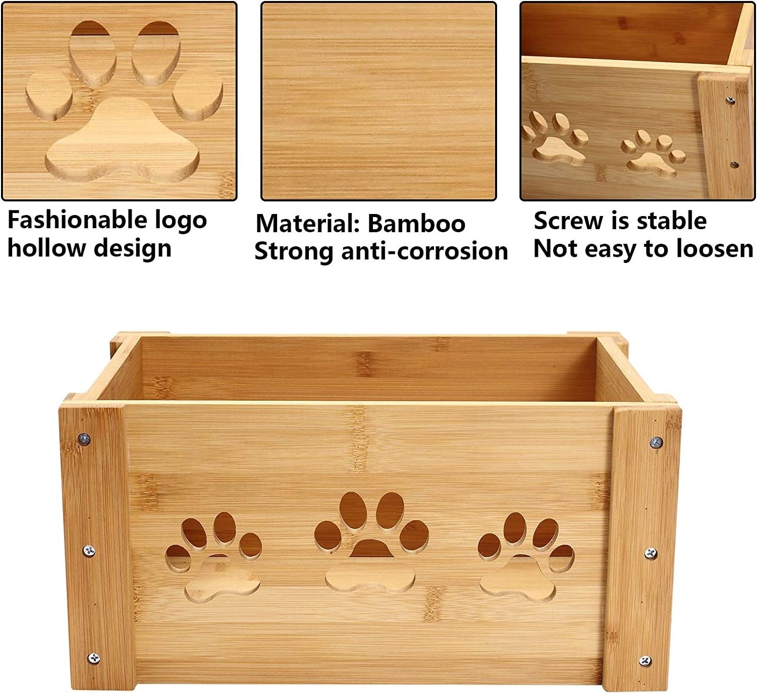 Hot Sale Wooden Dog Toy Box Pet Food Box Wooden Storage Crates Suitable For Storing Cat And Dog Toys Clothes