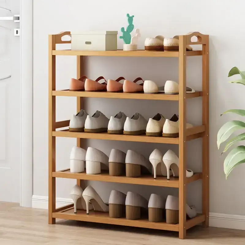 Multifunctional Wooden Bamboo Shoe Rack For Entryway Hallway And Closet