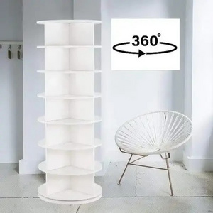 3 Layers 360 Degree Custom Besign Smart Rotating Storage Shoes Rack Box Cabinet Organizer For Home