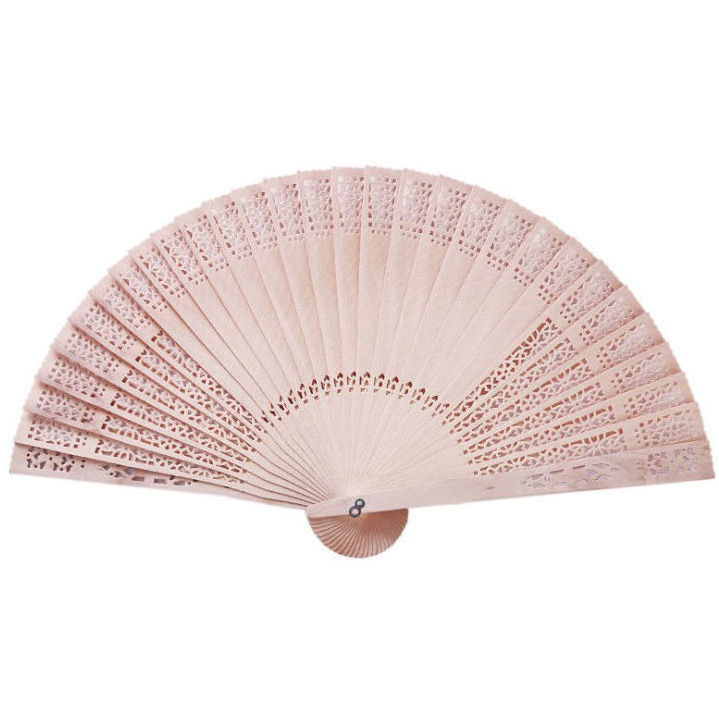 Wood Handle Fan Custom Hand Printing Spanish Engraved Sticks Flower Pattern Black Hollow Out Wooden Hand Fans