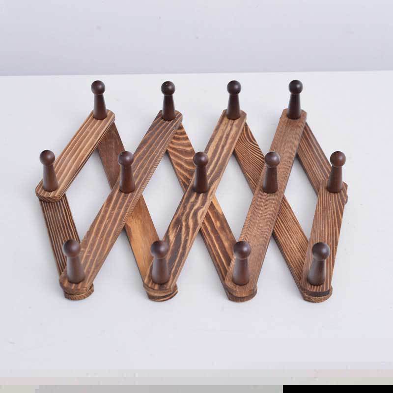 Chainlink High Quality Expandable Coat Rack Hanger Multi-Purpose Accordion Wall Hangers Wood Hook