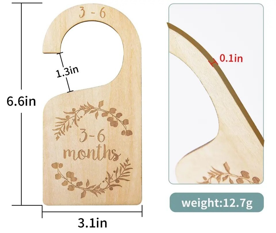 Set Of 7 Baby Nursery Closet Dividers Baby Shower Gifts Wooden Baby Closet Clothes Organizers Dividers Board