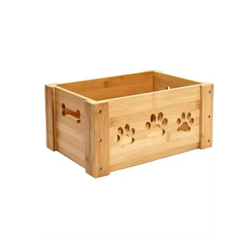 Hot Sale Wooden Dog Toy Box Pet Food Box Wooden Storage Crates Suitable For Storing Cat And Dog Toys Clothes