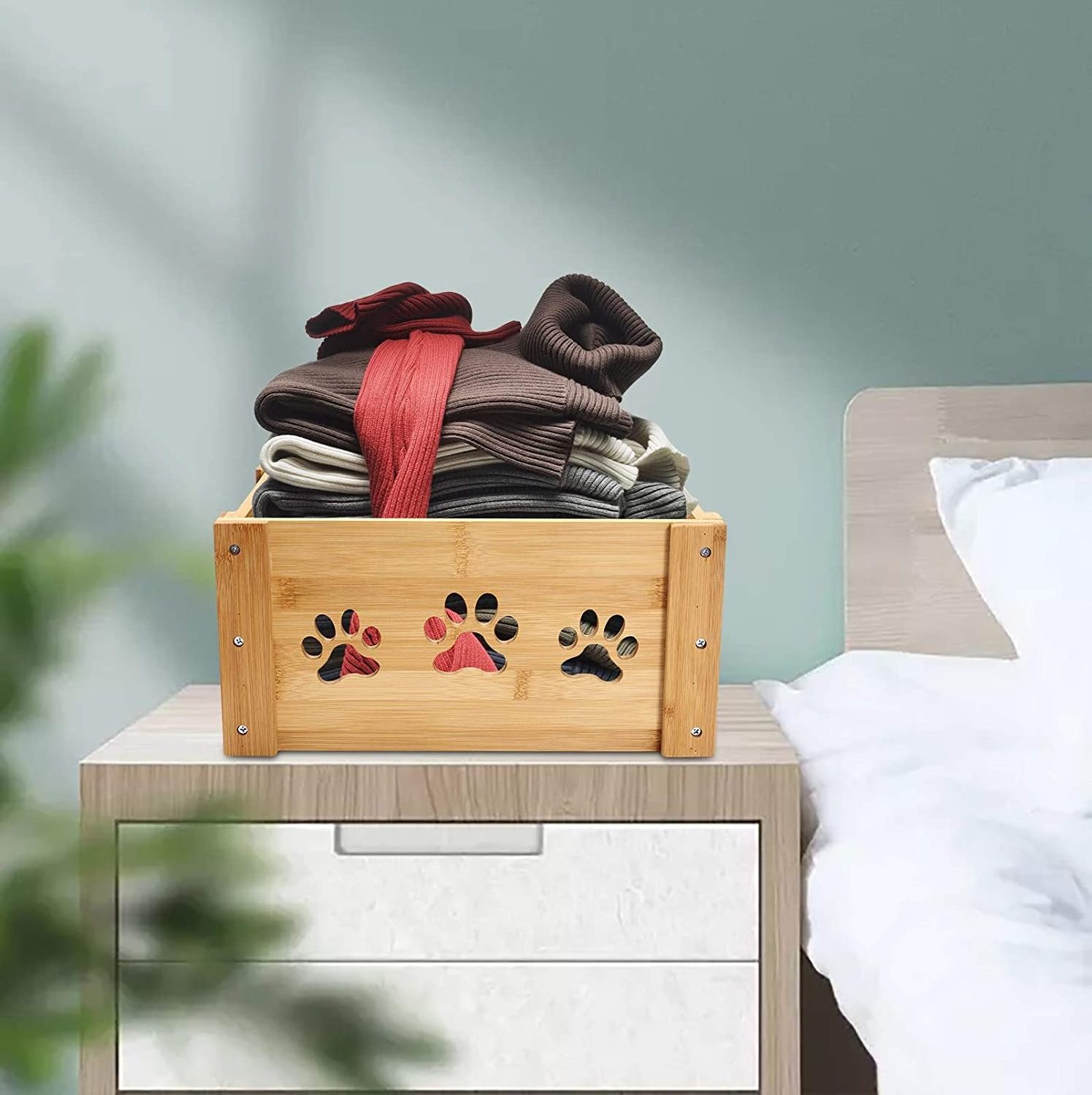 Hot Sale Wooden Dog Toy Box Pet Food Box Wooden Storage Crates Suitable For Storing Cat And Dog Toys Clothes