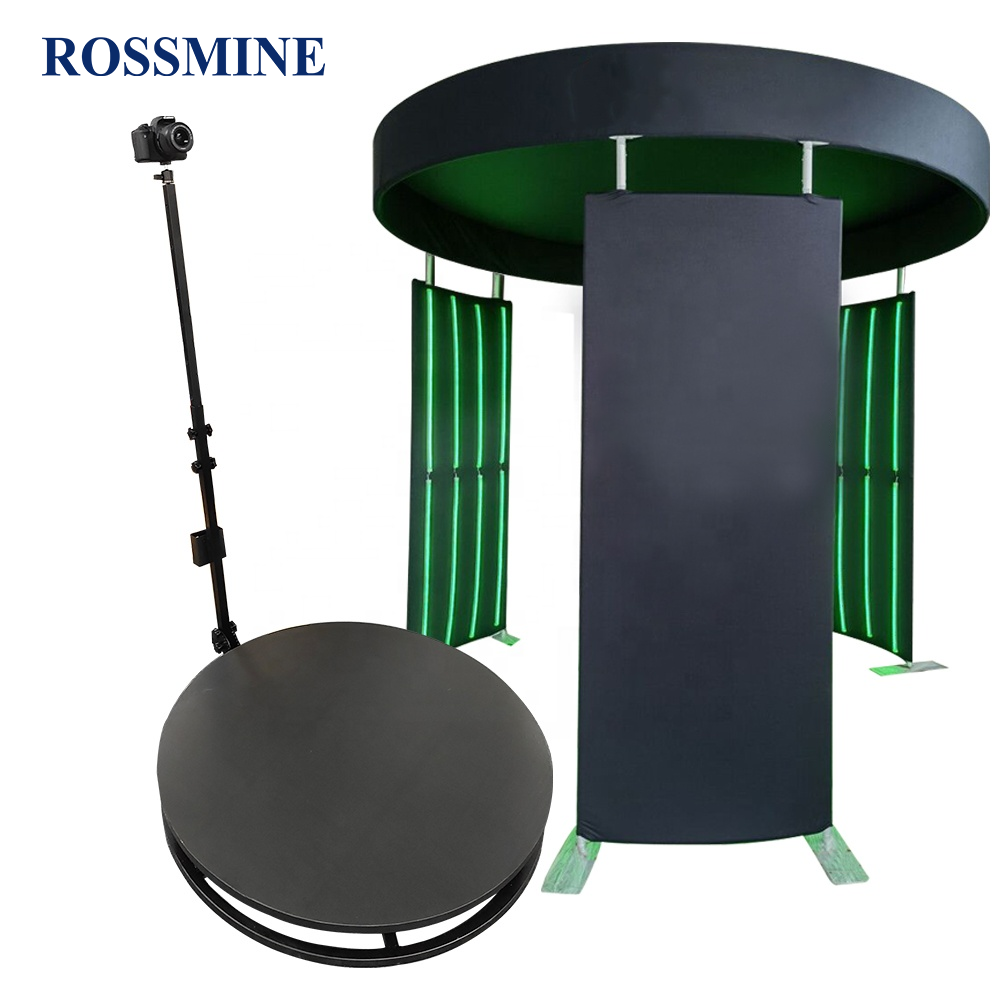 2023 newest  Rossmine high quality 360 degree photo booth  spinner  photo booth  rotating machine ready to ship