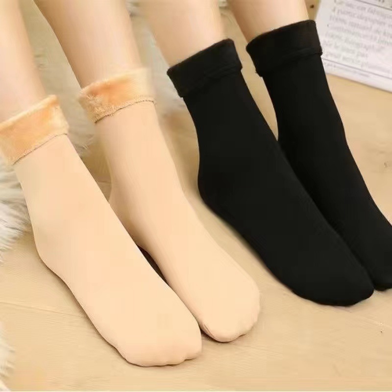 Winter Warmer Women Thicken Thermal Wool Cashmere Snow Socks Seamless Velvet Boots Floor Sleeping Socks