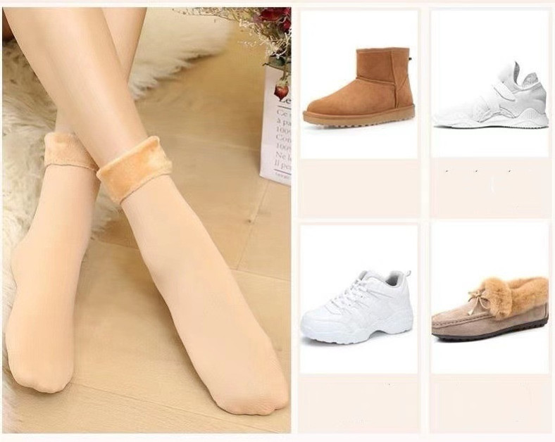 Winter Warmer Women Thicken Thermal Wool Cashmere Snow Socks Seamless Velvet Boots Floor Sleeping Socks