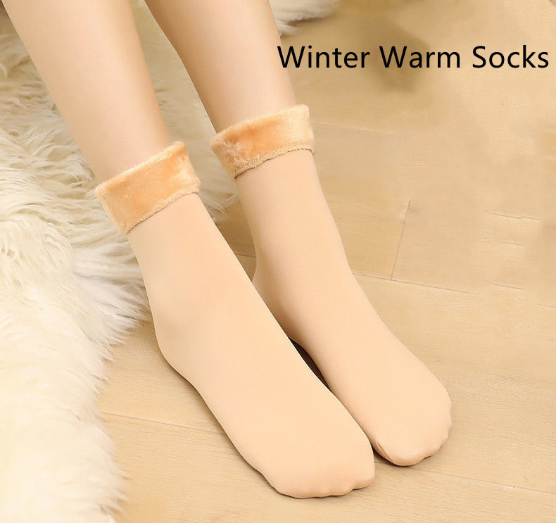 Winter Warmer Women Thicken Thermal Wool Cashmere Snow Socks Seamless Velvet Boots Floor Sleeping Socks