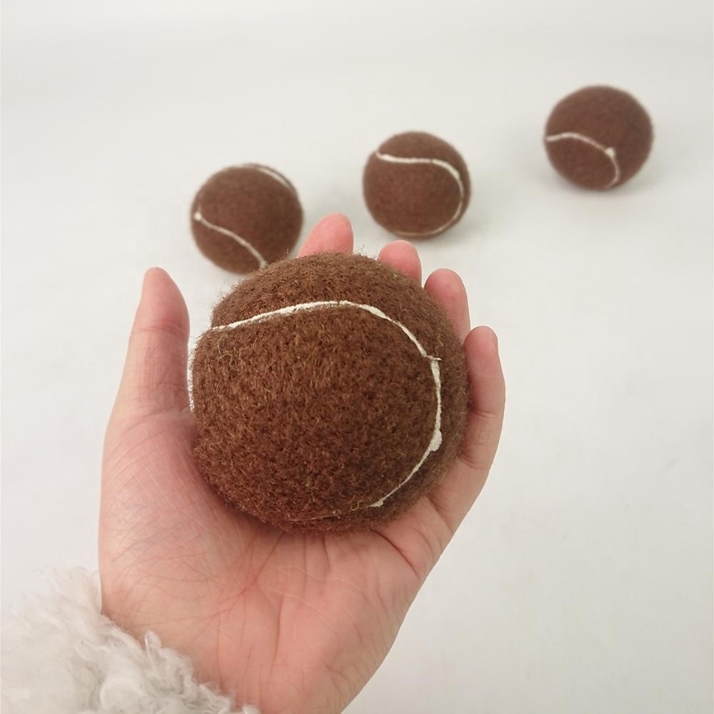 2019 Custom Logo Brown Color 2.5 inch Pre-cut Tennis Ball for Chairs