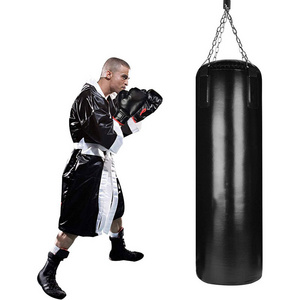 PU PVC Microfiber Boxing Sandbag No Filling Heavy Punching Bag with Chain