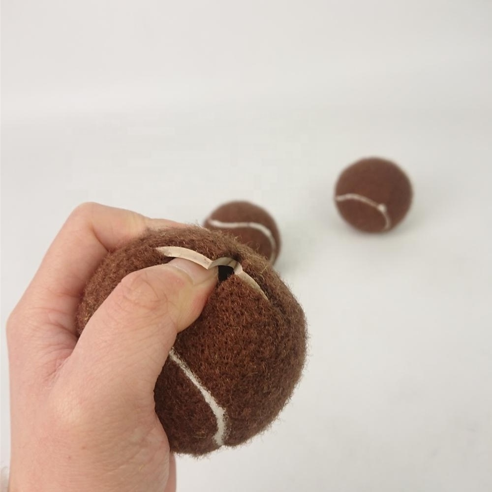 2019 Custom Logo Brown Color 2.5 inch Pre-cut Tennis Ball for Chairs