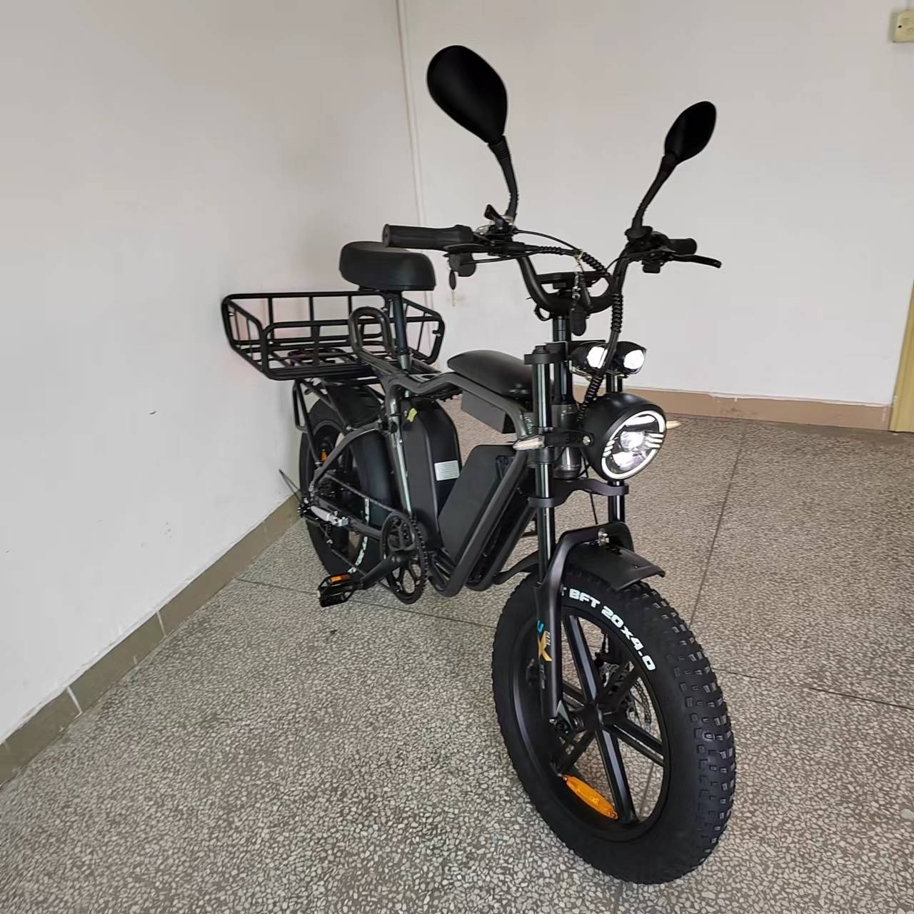 Yolin Q1S Cargo Electric Bike 1000W Motor 52V Dual Battery 44Ah  Fat Tire Aluminum Alloy frame Delivery  ebike