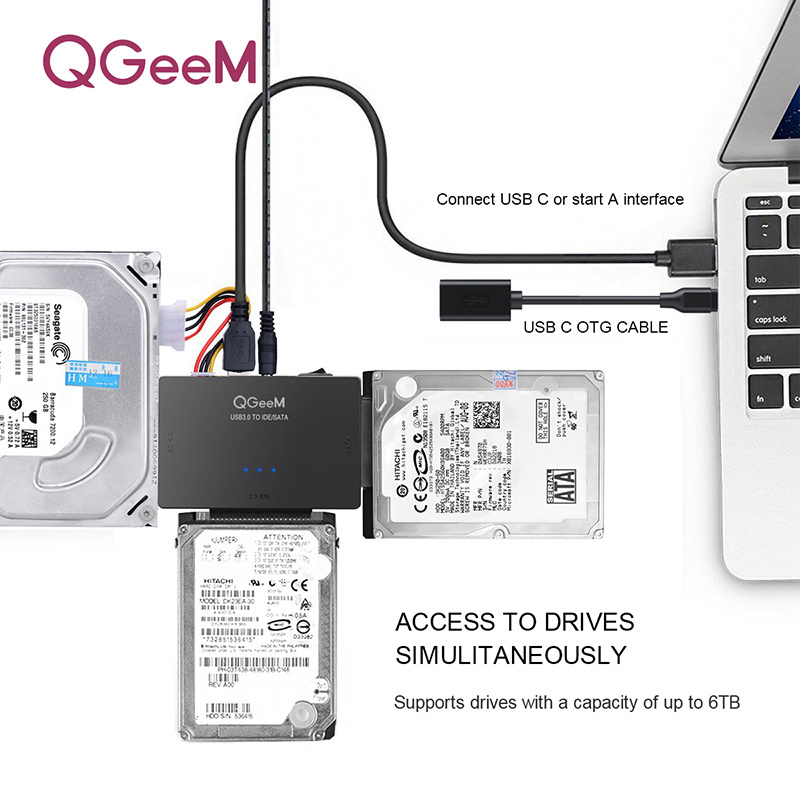 SATA to USB 3.0 IDE Adapter USB2.0 Sata Cable for 2.5 3.5 SATA IDE Hard Drive Adapter USB-C OTG HDD SSD USB Converter