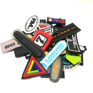 JT Wholesale Custom 3D Soft Rubber PVC Silicone Rubber Label For Bag Shoes Clothing Tags Labels Custom