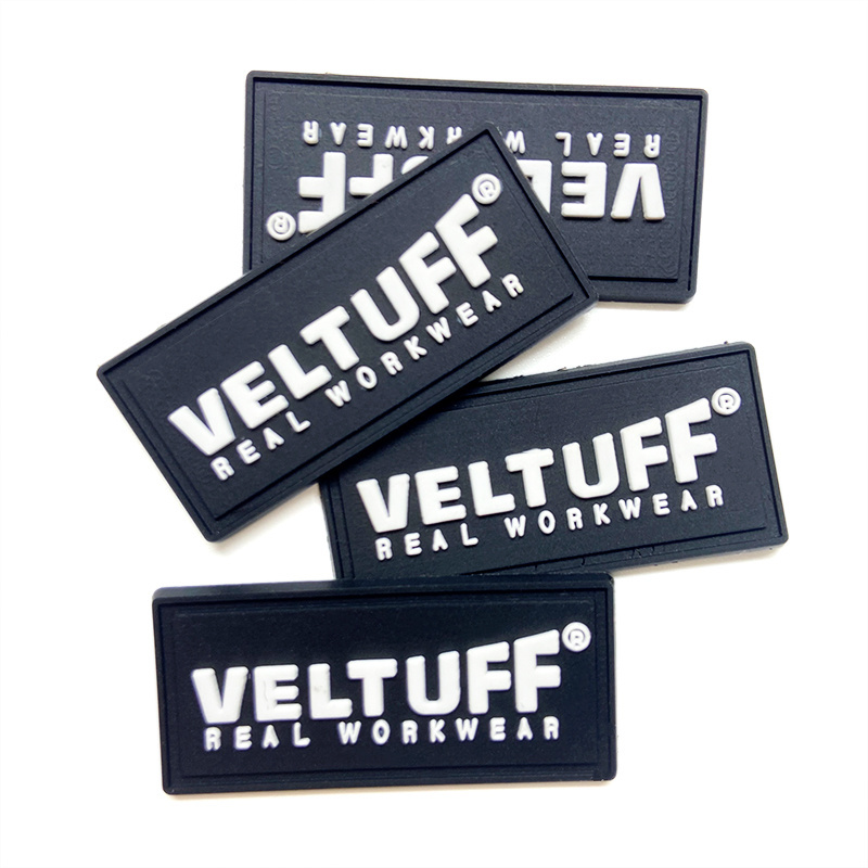 JT Rubber Labels Wholesale Custom Embossed Logo 3D Soft Garment Pvc Labels for Clothing