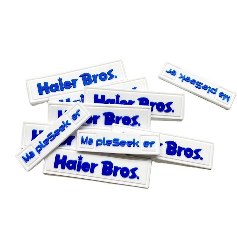 Free Sample 100% Real Factory Custom Soft PVC Rubber Clothing Label Garment Brand Name Labels