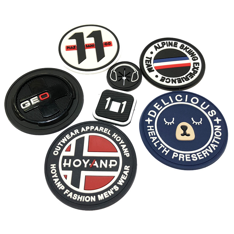 JT Wholesale Embossed Rubber Logo Clothing Tag Heat Press Soft Silicone Rubber Labels For Garment