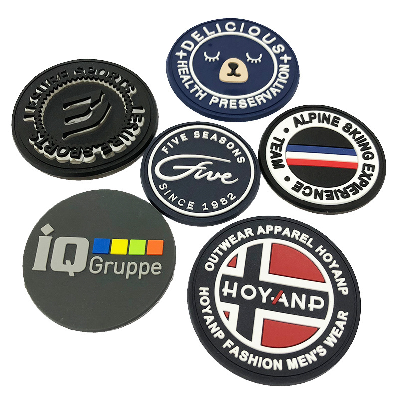 JT Wholesale Embossed Rubber Logo Clothing Tag Heat Press Soft Silicone Rubber Labels For Garment