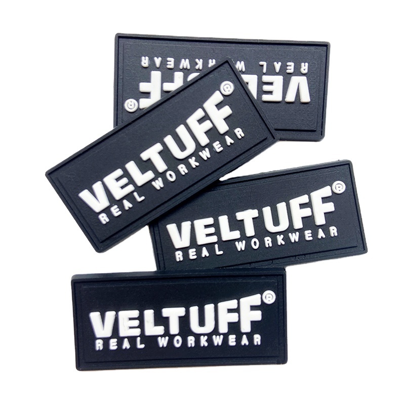 Free Sample 100% Real Factory Custom Soft PVC Rubber Clothing Label Garment Brand Name Labels