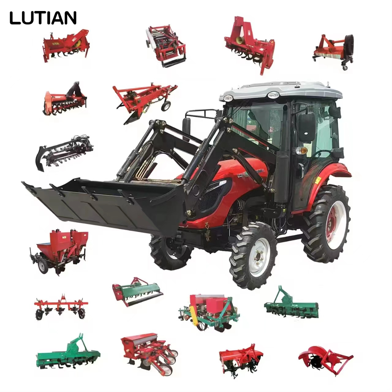 LUTIAN High efficiency agriculture trencher mini tractor garden tractor with front loader crawler/wheel tractor