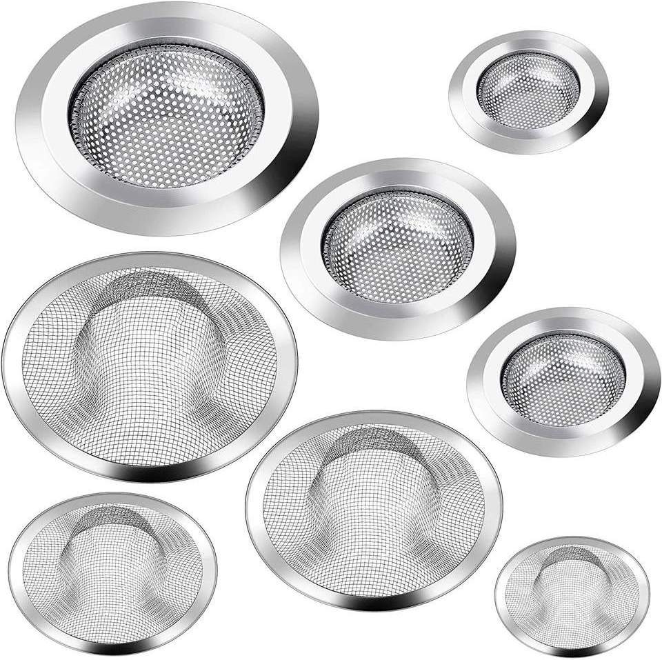 2PCS Kitchen Sink Strainer Stainless Steel Kitchen Sink Drain Strainer Sink Strainers with Large Wide Rim 4.5 Diameter for Kit