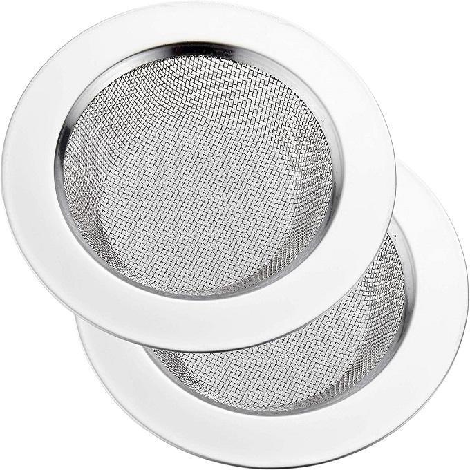 2PCS Kitchen Sink Strainer Stainless Steel Kitchen Sink Drain Strainer Sink Strainers with Large Wide Rim 4.5 Diameter for Kit