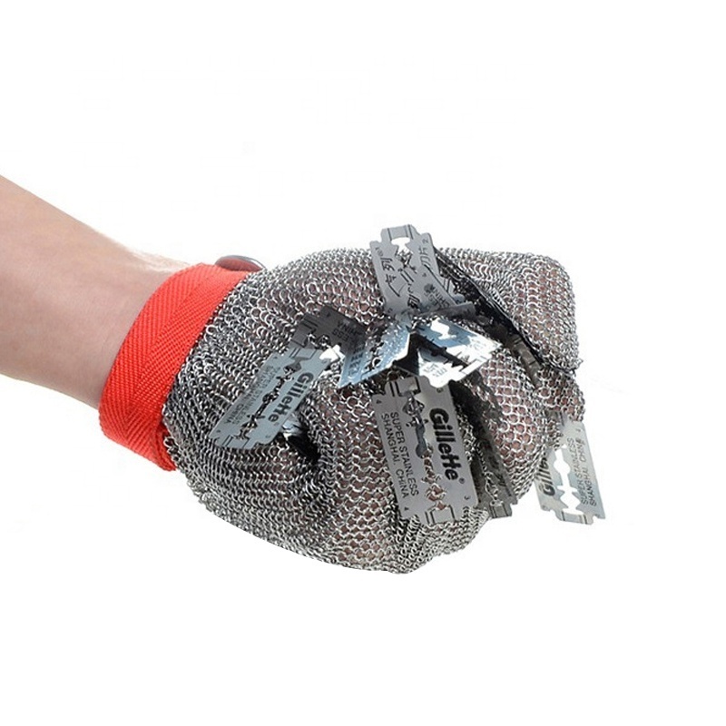 Cheap price Anti microbacterial Cut Resistant F Safety Stainless Steel Wire Mesh Meat Cut Gloves