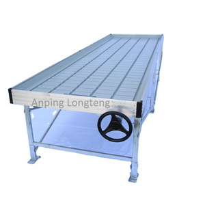 Custom 2x4 4x4 4x8 5x5 Indoor Hydroponic Grow Table Bed rolling trays with ABS Plastic Flood Trays for Rolling Benches