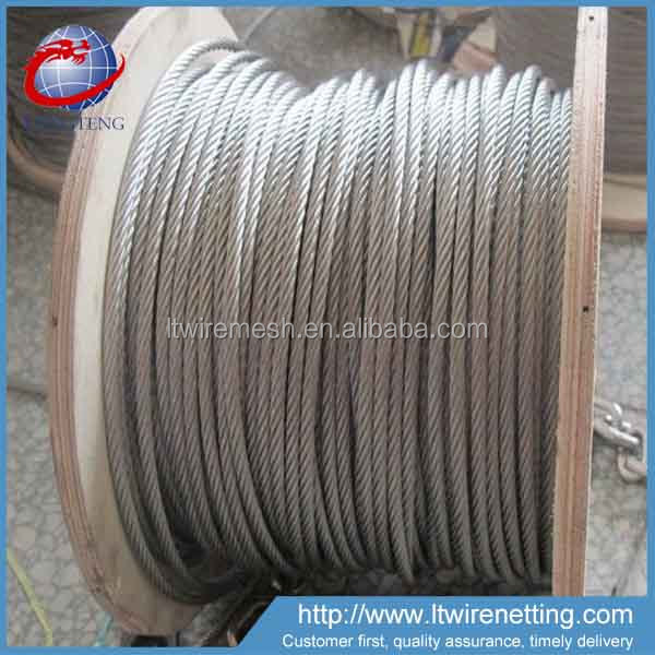 Anti corrosion Marine 304 316 316L stainless steel wire cable 7x19