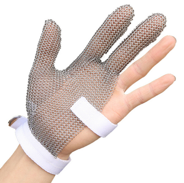 Stainless Steel Three Finger Wrist Glove Used To Protect Thumb, Forefinger and Middle Finger