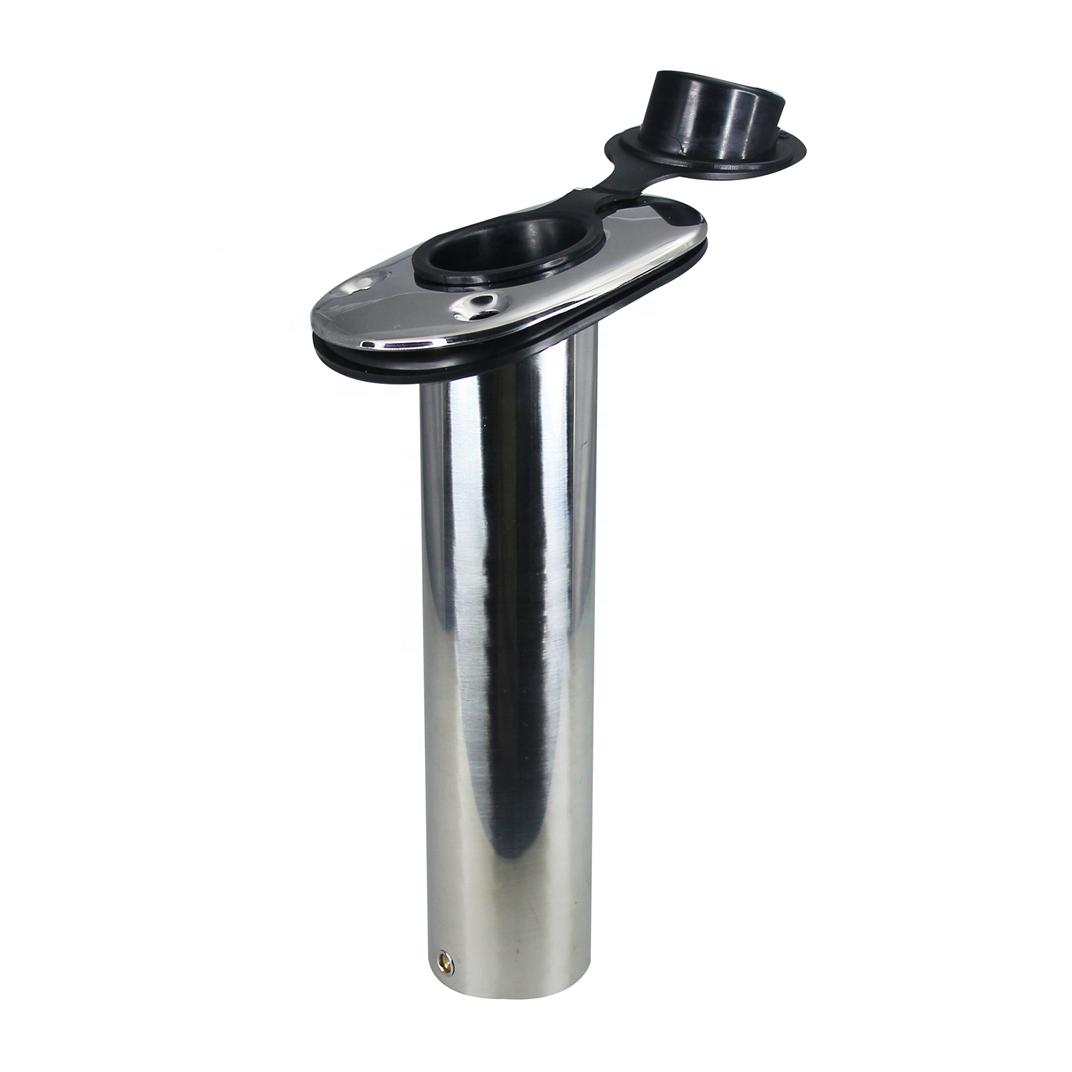 Top quality marine hardware 90 degree stainless steel rod holder with cap for boat and sailboat and kayak