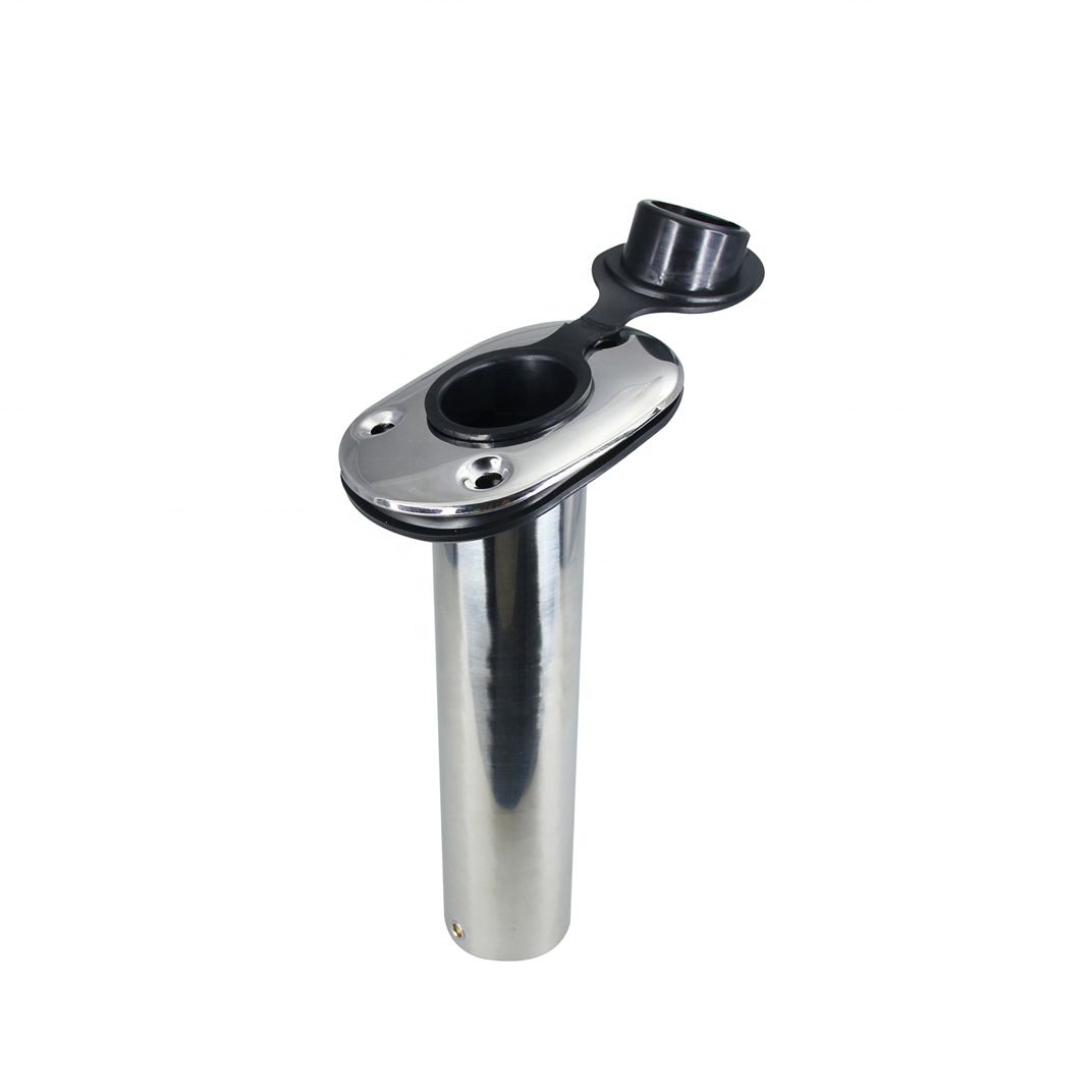 Top quality marine hardware 90 degree stainless steel rod holder with cap for boat and sailboat and kayak