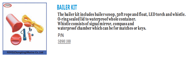 Xiamen  Marine Boat Bailer Safety Kit Dry Storage for Emergency Buoy Whistle  Flashlight Great for Small Boats Pontoons