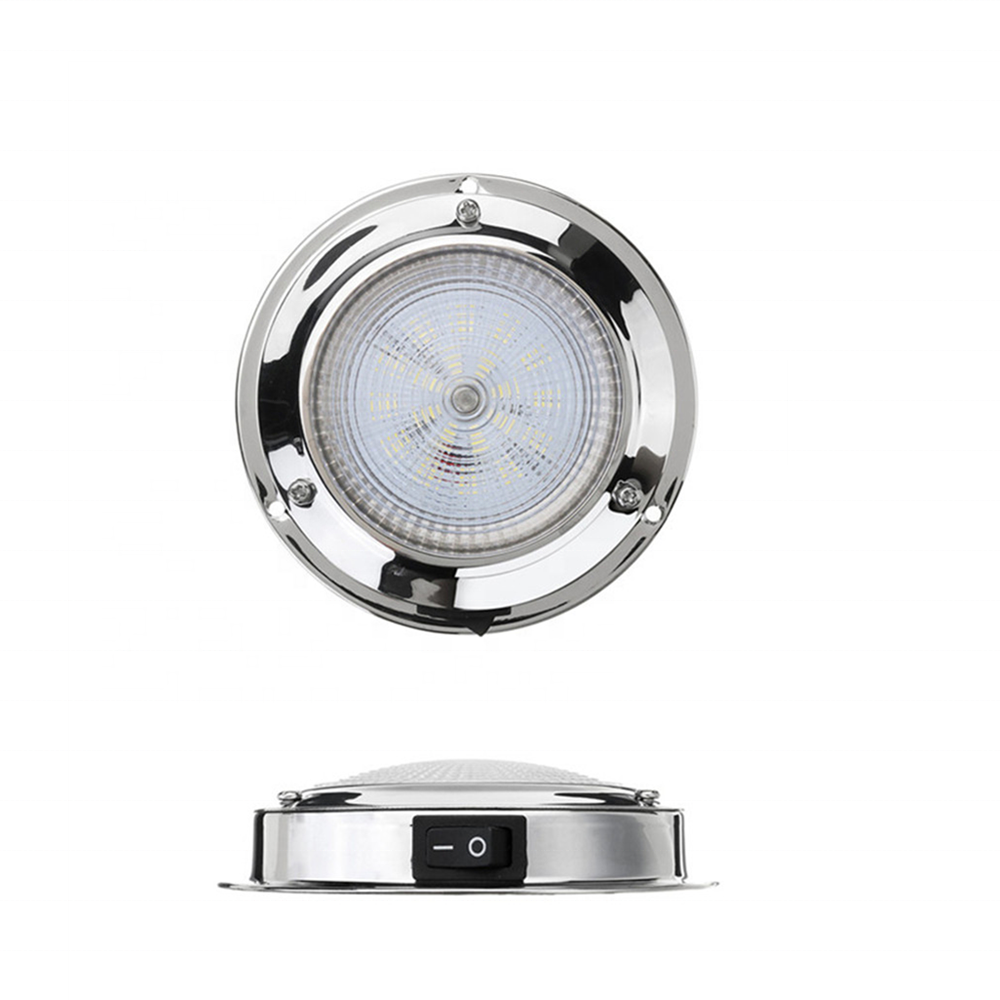 Xiamen Sunshine Marine Boat Yacht Caraven Motorhome 12V LED Ceiling Round Light Stainless steel 3