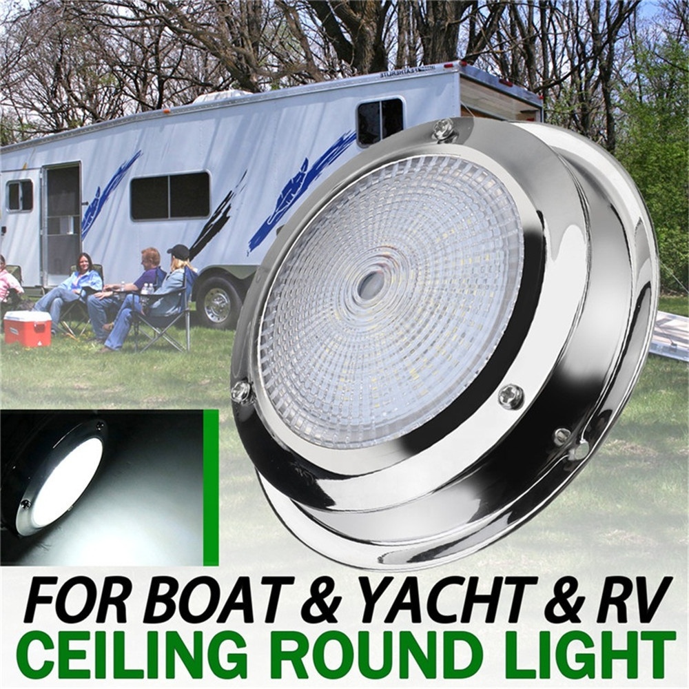 Xiamen Sunshine Marine Boat Yacht Caraven Motorhome 12V LED Ceiling Round Light Stainless steel 3