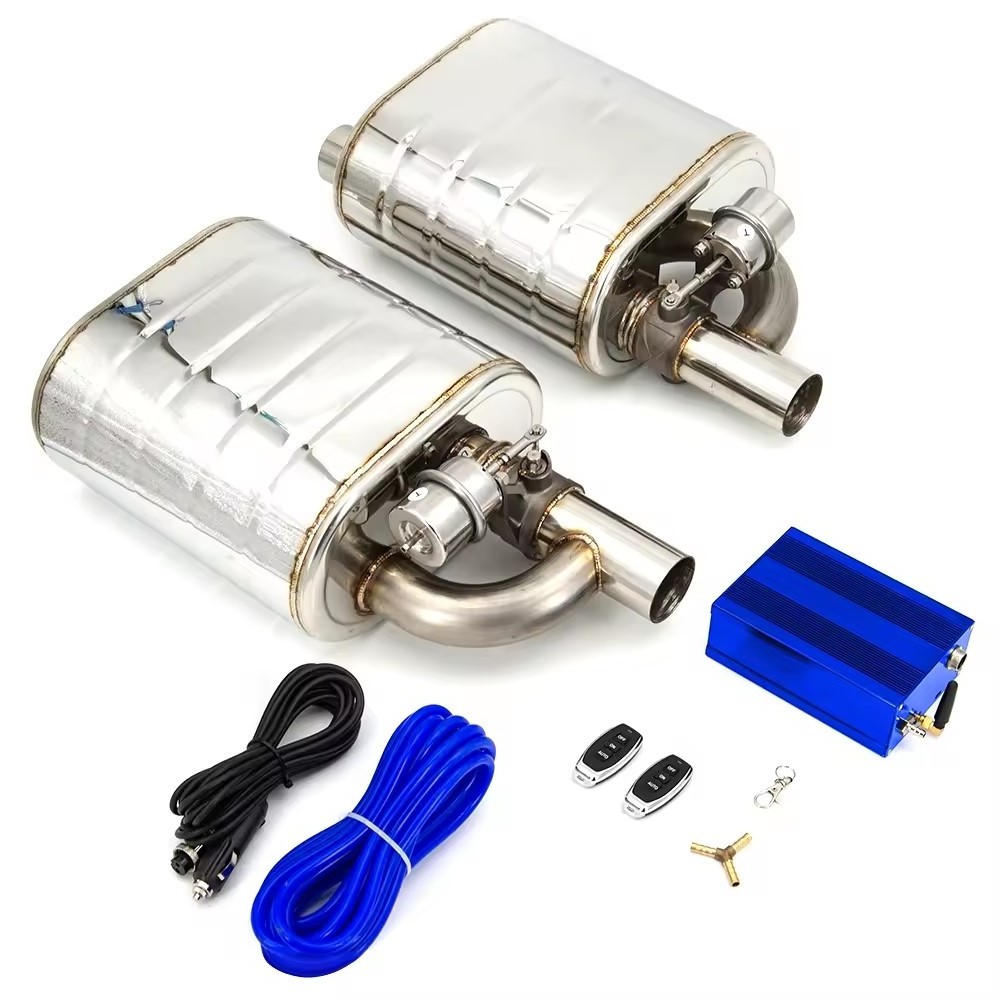 Universal valvetronic exhaust muffler Stainless Steel pipe 51/ 63/76mm Vacuum or Electronic muffler system