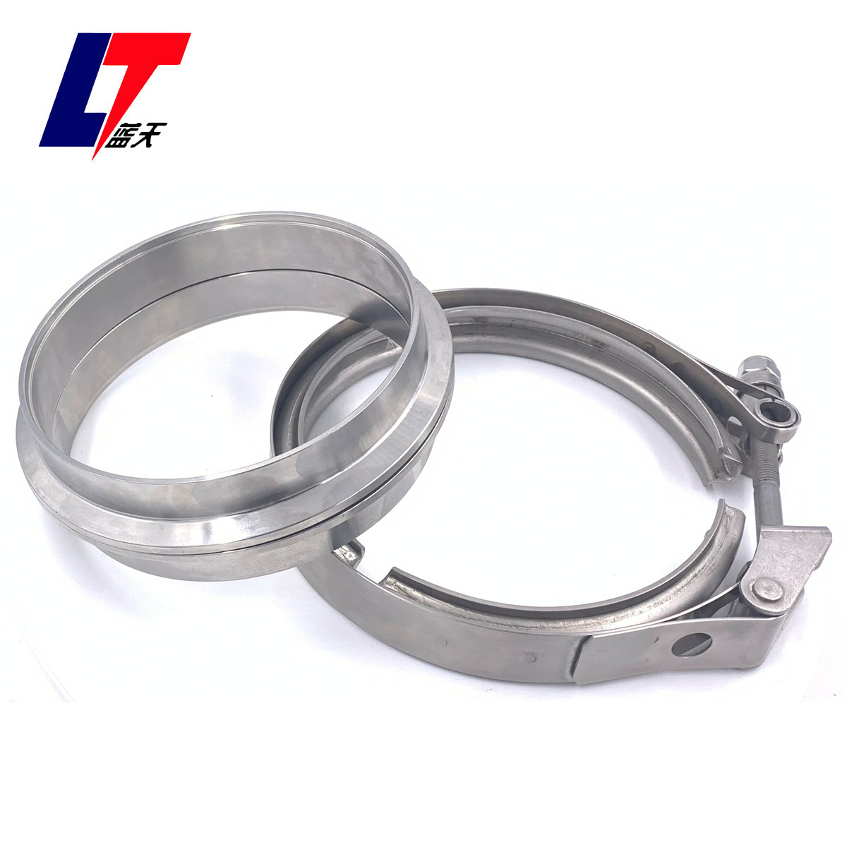 3 Inch Stainless Steel Exhaust V Band Clamp Mild Steel Flat Flange Assembly Male Flange Female Flange Kit Quick Release Latch