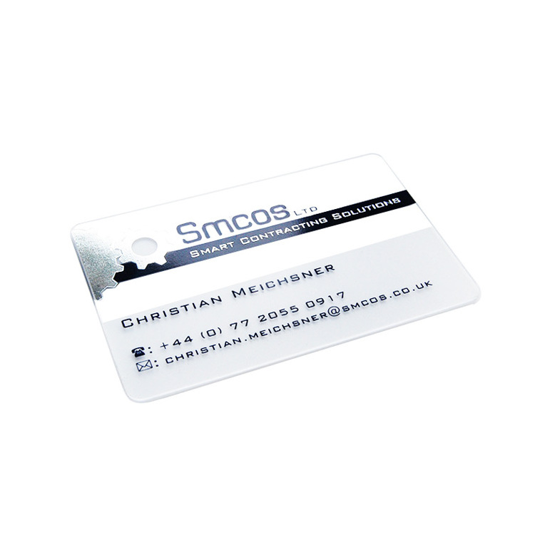 Customized printed transparent plastic pvc clear business card name card with company logo